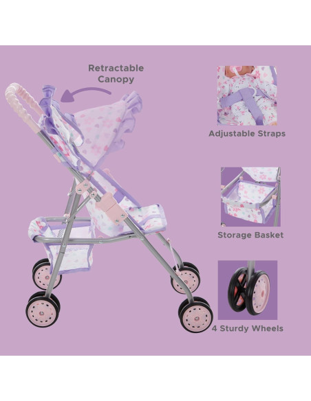 Carrito de Muñeca Plegable Dolls To Play con Capota y Canasta Carrito de Muñeca Plegable Dolls To Play con Capota y Canasta
