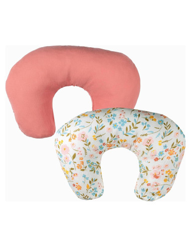 Fundas de Almohadas de Lactancia My Little Zone - 2 Piezas Muselina Algodón Rosa Floral