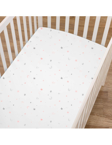 Sábana Ajustable TL Care 100% Algodón Mini 97x61 cm Estrellas