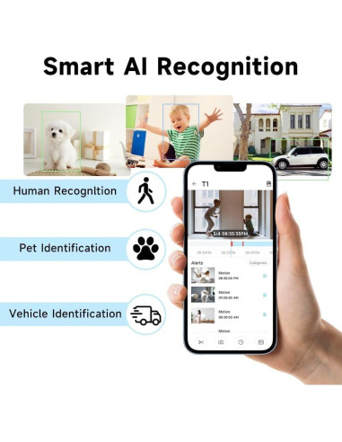 Cámara de Seguridad Rraycom T1 2K WiFi Interior 4MP