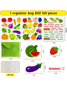 Juego de Aprendizaje de Frutas y Verduras PENGFULL 62 Piezas 2