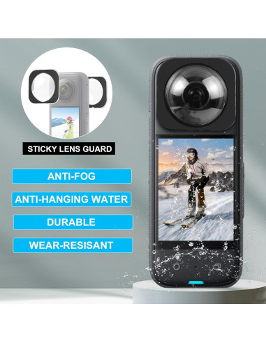 Protector de Lente Adhesivo PULUZ para Insta360 X3 Vidrio Templado
