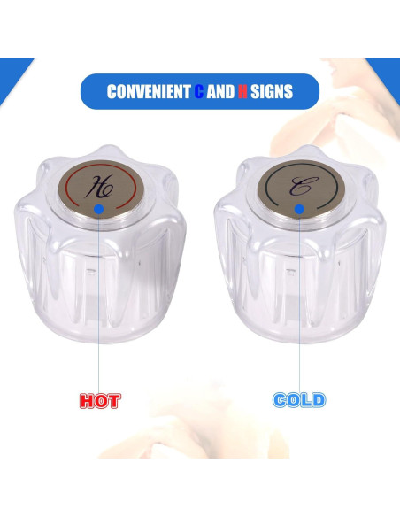 Perillas de Ducha de Acrílico Transparente Ryutain 2 Piezas Perillas de Ducha de Acrílico Transparente Ryutain 2 Piezas