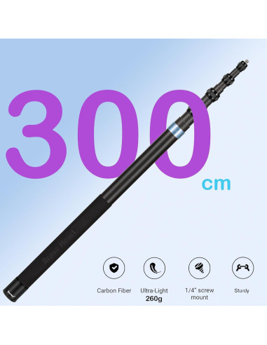 Palo de Selfie Fibra de Carbono Liuliron 299.72 cm Azul