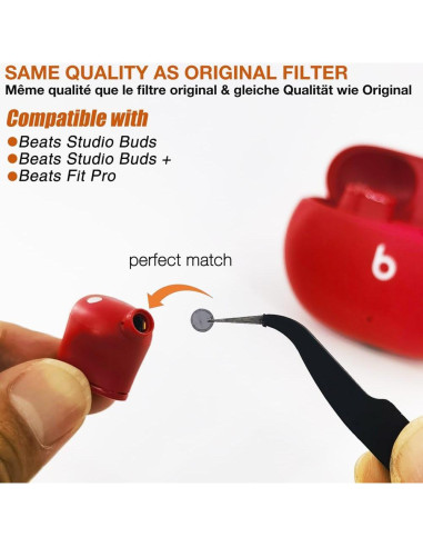 Malla de Reemplazo para Auriculares Beats Studio Buds y Fit Pro - 5 Pares