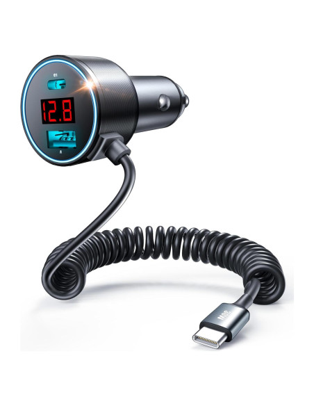 Cargador de coche KAPEBOW 75W USB C 3 Puertos Rápido Cargador de coche KAPEBOW 75W USB C 3 Puertos Rápido