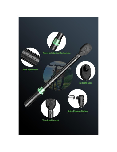 Juego de Llave de Torque de Click 1/2" LLAVETOR 20-220 Nm 8 Piezas