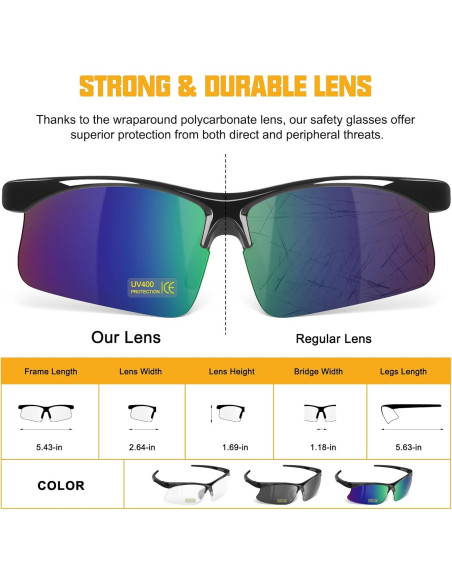 Gafas de Seguridad Tinteadas OXG Unisex 6 Pares ANSI Z87.1 Gafas de Seguridad Tinteadas OXG Unisex 6 Pares ANSI Z87.1