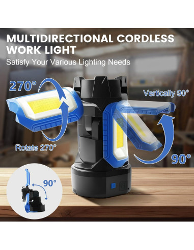 Luz de Trabajo LED Recargable Tresda ST42-BU 4000LM 360