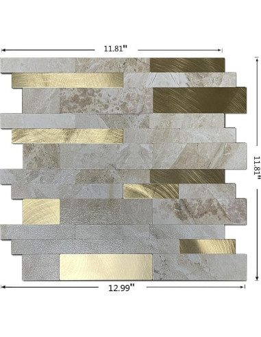 Azulejos Autoadhesivos XUANINY 10 Hojas 30x30 cm Mármol Beige
