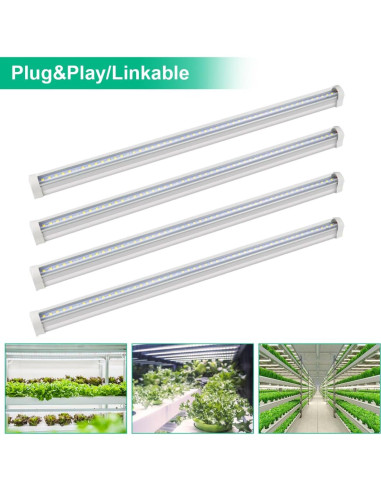 Luces de Crecimiento LED 5000K 1.4FT 4pcs 20W Honghu