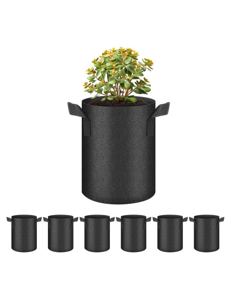 Bolsas de Cultivo HealSmart 6-Pack 3.78L Tela Transpirable Bolsas de Cultivo HealSmart 6-Pack 3.78L Tela Transpirable