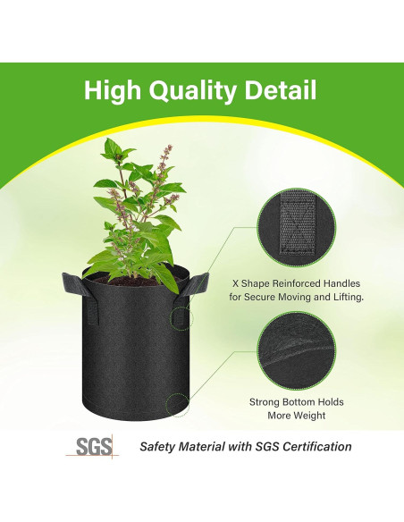 Bolsas de Cultivo HealSmart 6-Pack 3.78L Tela Transpirable Bolsas de Cultivo HealSmart 6-Pack 3.78L Tela Transpirable