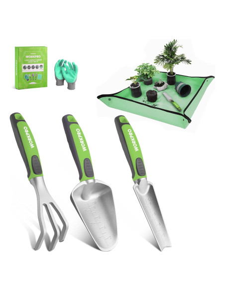 Juego de Herramientas de Jardín WORKPRO 5 Piezas Aluminio Verde Juego de Herramientas de Jardín WORKPRO 5 Piezas Aluminio Verde