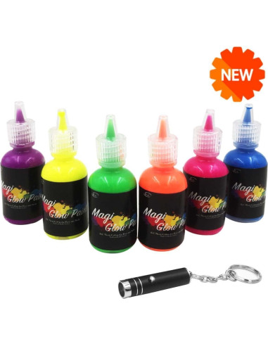 Kit de 6 Botellas de Pintura Corporal Brillante iLC 30 ml