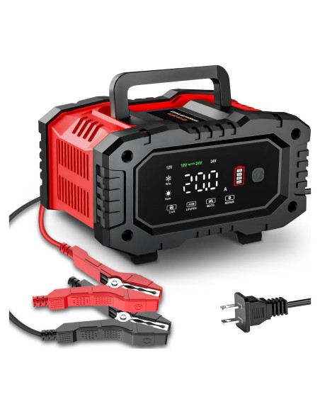 Cargador de Batería 20A 12V/24V Haibro LiFePO4 AGM Automático Cargador de Batería 20A 12V/24V Haibro LiFePO4 AGM Automático