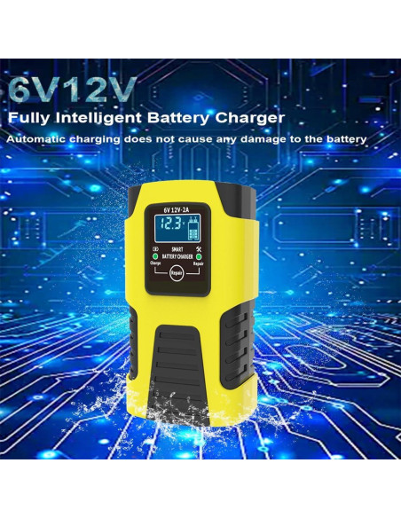 Cargador Mantenedor de Batería 6V/12V Huiaipaic 2A Cargador Mantenedor de Batería 6V/12V Huiaipaic 2A