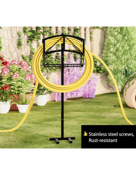 Soporte para Manguera Fire Beauty con Canasta, Acero Inoxidable Soporte para Manguera Fire Beauty con Canasta, Acero Inoxidable