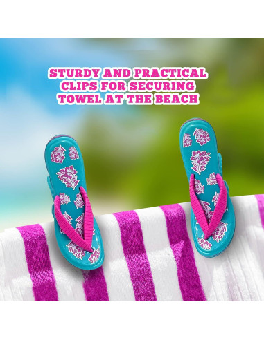 Clips para Toallas de Playa Performore - Correa Rosa, Paquete de 2