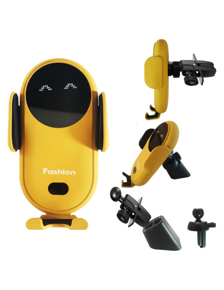Cargador Inalámbrico para Auto Peanutech Amarillo 10W Cargador Inalámbrico para Auto Peanutech Amarillo 10W