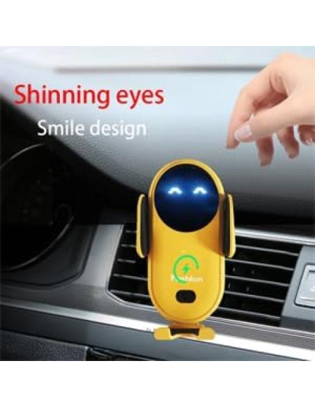 Cargador Inalámbrico para Auto Peanutech Amarillo 10W Cargador Inalámbrico para Auto Peanutech Amarillo 10W
