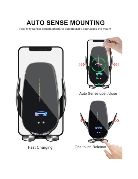 Soporte Cargador Inalámbrico Auto QFUP A3 15W con Ventosa Soporte Cargador Inalámbrico Auto QFUP A3 15W con Ventosa