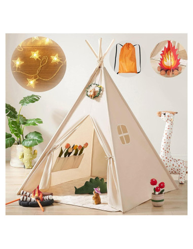 Tienda Teepee Plegable Tiny Land con Luces de Estrella