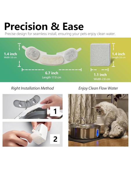 Filtros de Agua para Perros Smartoo 7L - 6 Pcs Reemplazo Filtros de Agua para Perros Smartoo 7L - 6 Pcs Reemplazo