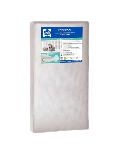 Colchón de Cuna Híbrido Sealy Baby Cozy Cool 132x71 cm Colchón de Cuna Híbrido Sealy Baby Cozy Cool 132x71 cm