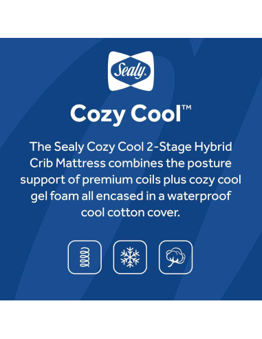 Colchón de Cuna Híbrido Sealy Baby Cozy Cool 132x71 cm