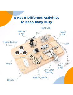 Tablero Ocupado Montessori Pithfor 20x30 cm para Niños 1-10 Años 2