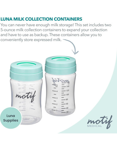 Botellas de Almacenamiento de Leche Materna Motif Medical 160 ml - Juego de 2