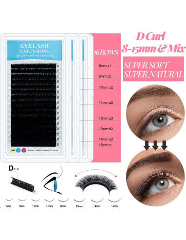 Kit de Extensión de Pestañas QUKLOGEN para Principiantes