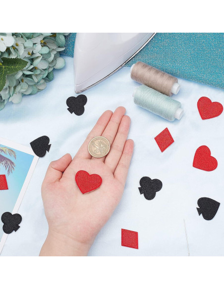 FINGERINSPIRE 40 Parches Bordados de Cartas de Juego FINGERINSPIRE 40 Parches Bordados de Cartas de Juego