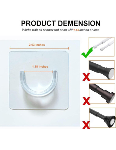 Soportes Autoadhesivos para Cortinas XXBERA - 10 Paquete