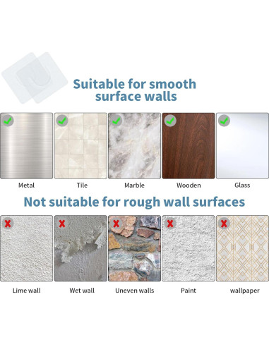 Soportes de Varilla de Ducha Adhesivos UAREP 4 Piezas 9.1 kg