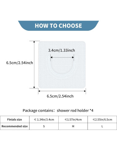 Soportes de Varilla de Ducha Adhesivos UAREP 4 Piezas 9.1 kg