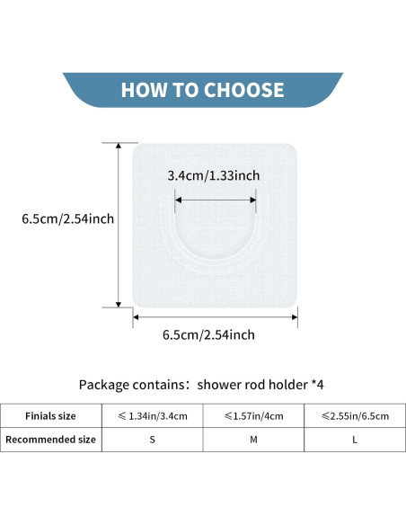 Soportes de Varilla de Ducha Adhesivos UAREP 4 Piezas 9.1 kg Soportes de Varilla de Ducha Adhesivos UAREP 4 Piezas 9.1 kg