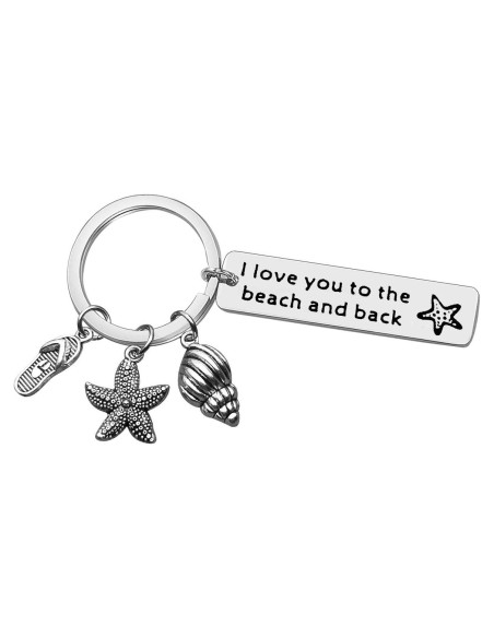 Llavero de Playa Acero Inoxidable Regalo para Mujeres 28x50mm Llavero de Playa Acero Inoxidable Regalo para Mujeres 28x50mm
