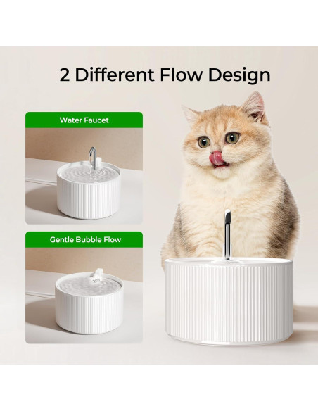 Fuente de Agua Cerámica Voluas 2.2L para Gatos con Filtro Fuente de Agua Cerámica Voluas 2.2L para Gatos con Filtro