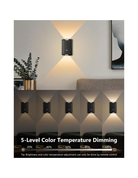 Aplique de Pared WERFOP con Sensor de Movimiento y Control Remoto - Batería Recargable 5000mAh, 3 Modos de Iluminación Aplique de Pared WERFOP con Sensor de Movimiento y Control Remoto - Batería Recargable 5000mAh, 3 Modos de Iluminación