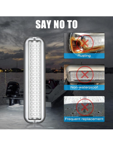 Luz LED Marina BASIKER BS3 2000LM Verde IP68 Acero Inoxidable