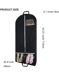 Bolsa de Ropa para Viaje SEHXIM 109 cm con Ventana Transparente 2