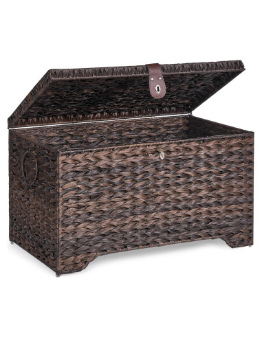 Cesta de Almacenamiento Honjourai 165L Rattan Plástico con Tapa