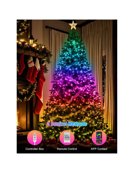 Luces de Cadena Inteligentes RGB 5M Electight con Control APP Luces de Cadena Inteligentes RGB 5M Electight con Control APP