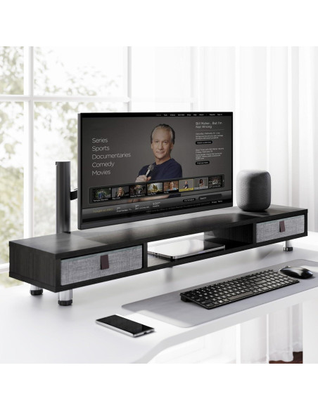 Soporte Doble para Monitor Fenge con Cajones y Altura Ajustable Soporte Doble para Monitor Fenge con Cajones y Altura Ajustable