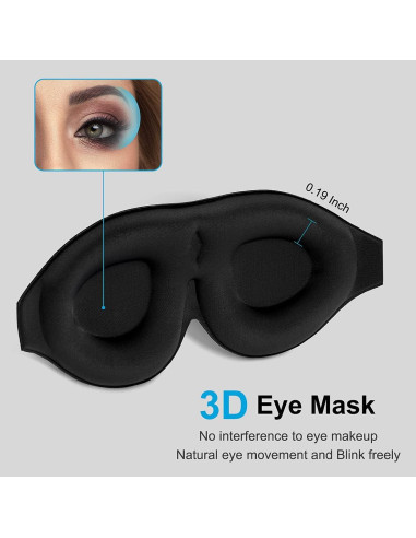 Máscara para dormir Sajakliy 3D ajustable bloqueadora de luz