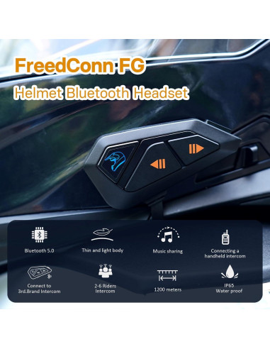 Auricular Bluetooth FreedConn FG para Casco de Motocicleta