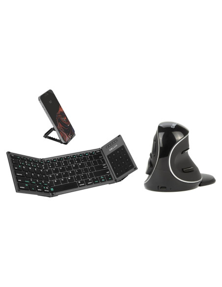 Combo Teclado Plegable Inalámbrico DeLUX y Ratón Ergonómico Combo Teclado Plegable Inalámbrico DeLUX y Ratón Ergonómico