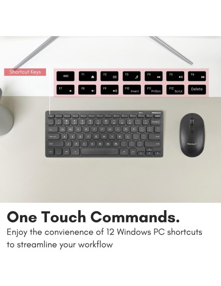 Teclado Inalámbrico Compacto Macally Negro - 78 Teclas Teclado Inalámbrico Compacto Macally Negro - 78 Teclas